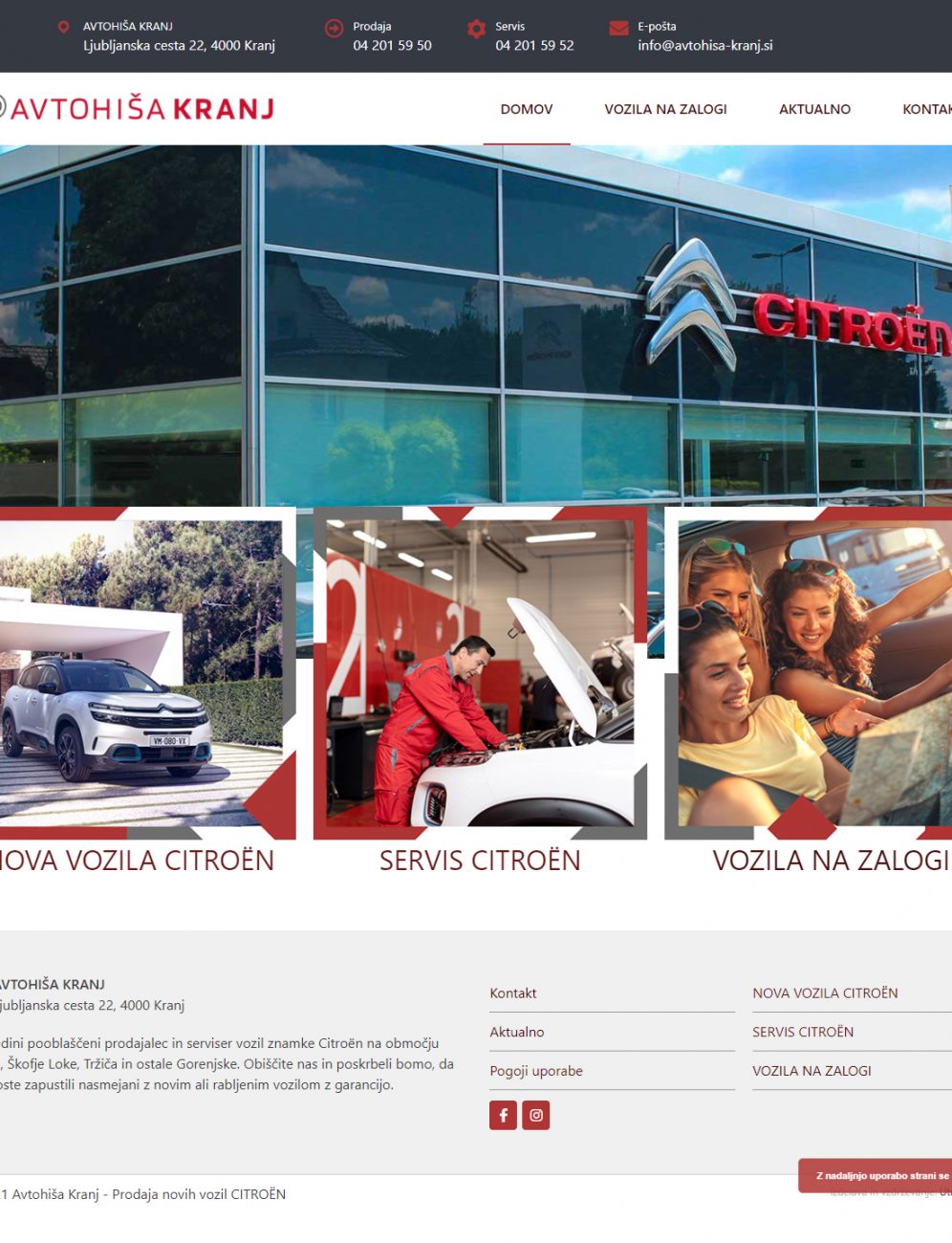 Website maintenance for avtohisa-kranj.si